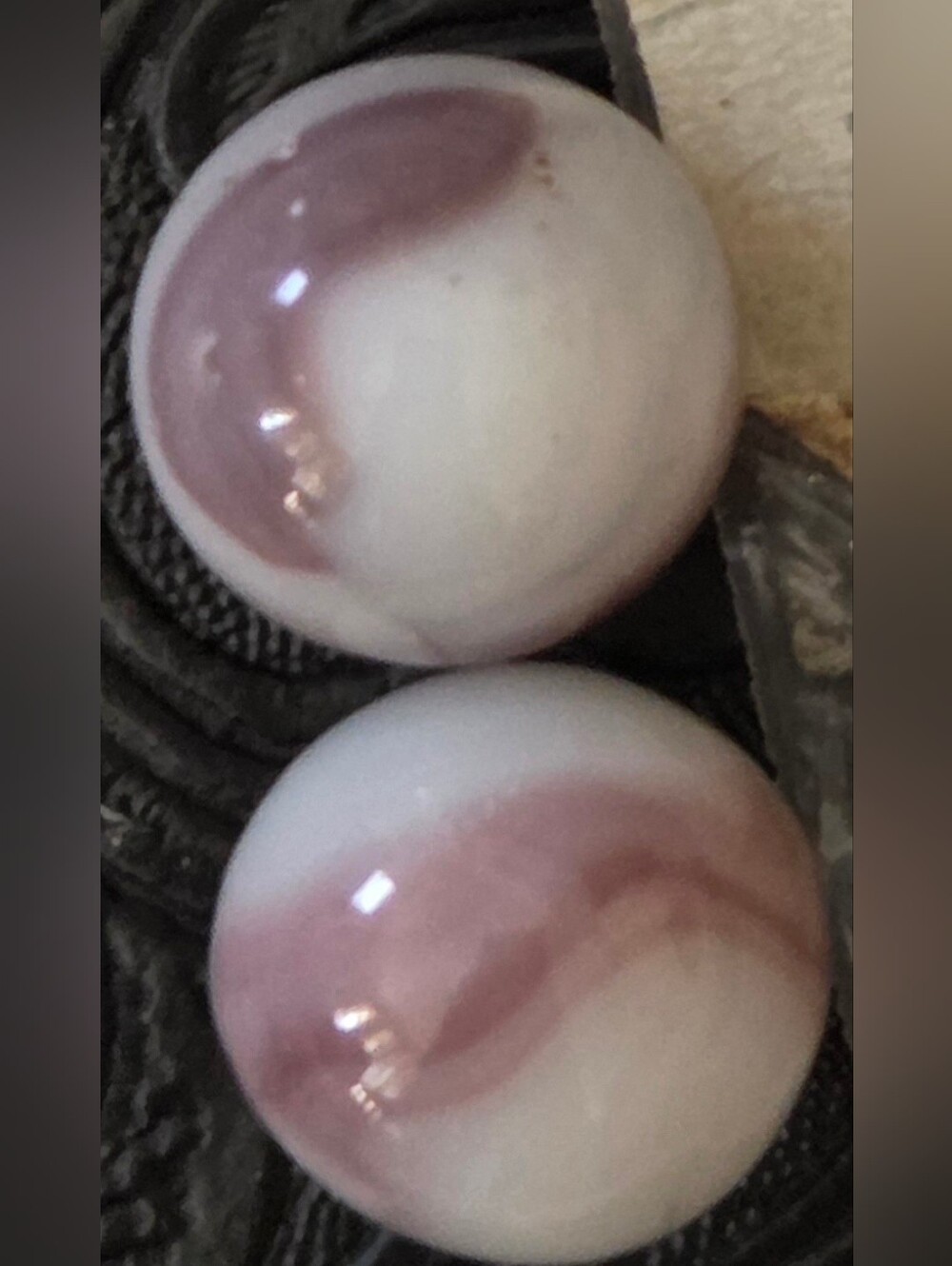 Vintage Glass Swirl Plum Marbles -